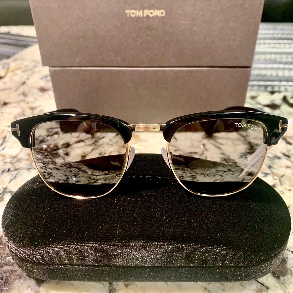 Tom Ford Henry24805n Gold/black Clubmaster Glasses - Picture 2 of 9